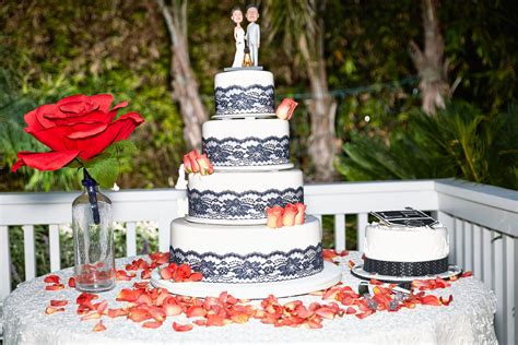 Ivory Cake Coral And Navy Accents