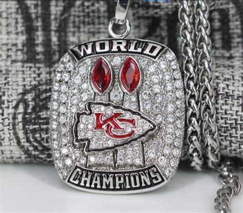 2019 2020 Kansas City Chiefs Super Bowl Liv Championship Necklace With