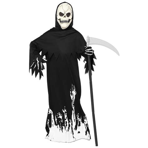 Grim Reaper Costume For Boys Kids Glow In The Dark Halloween Phantom