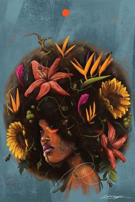 Cocoa Butter Blossoms Canvas Art By Chuck Styles Icanvas Afrocentric Art Black Art Painting