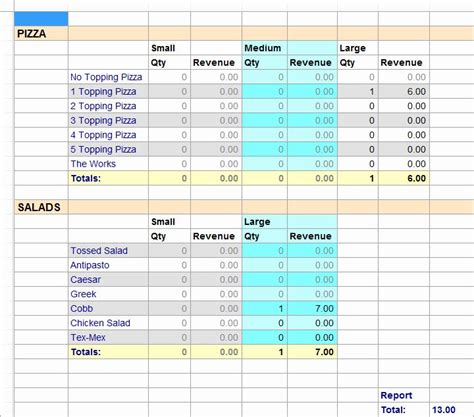 Concession Stand Schedule Template