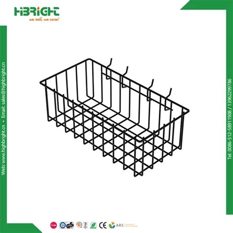 Four DIP Coated Hanging Wire Mesh Storage Baskets For Pegboard Gridwall