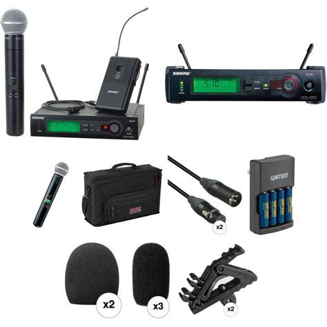 Shure Slx Series Dual Wireless Handheld Microphone And Lavalier