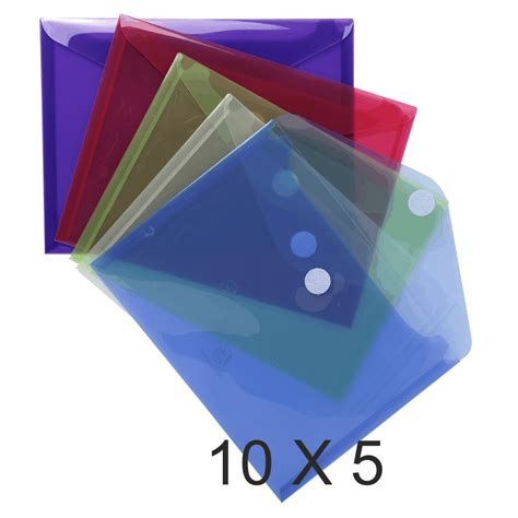 Exacompta 10 Packs de 5 Pochettes perforées à scratch A5 couleurs