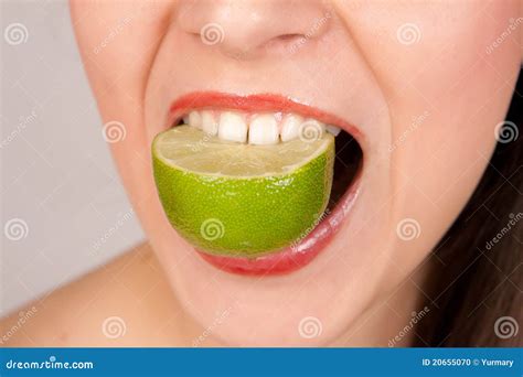 Girl Biting Lime Stock Photo Image Of Citrus Girl Caucasian 20655070