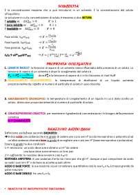 Solubilità Proprietà colligative Reazioni acido base Schemi e mappe