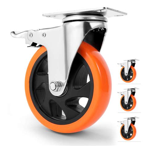 Buy 5 Inch Swivel Caster Wheels With Dual Locking Heavy Duty Castors