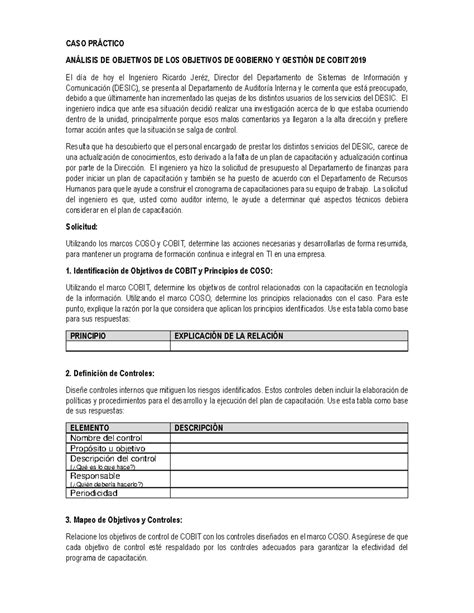 CASO Práctico Análisis de Objetivos de Gobierno y Gestión de Cobit