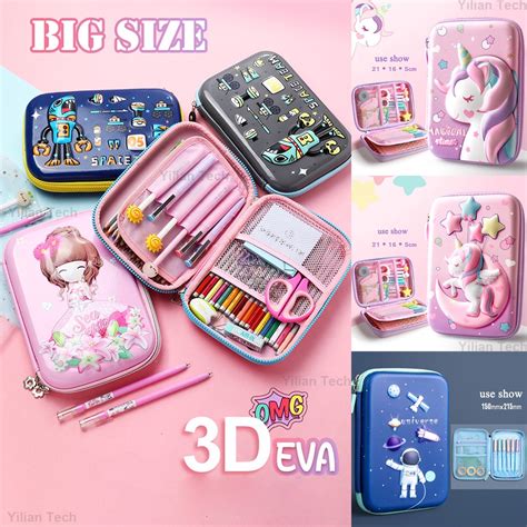 Unicorn Pencil Case 3d Kawaii Pencil Box Girl High Capacity Cute Eva Material Pencil Bag Cartoon