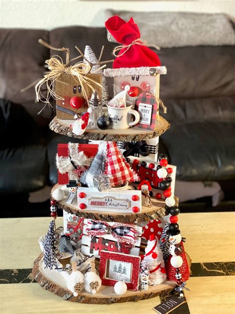 Christmas Rustic Handmade Tiered Tray Inspo Manda Panda Projects