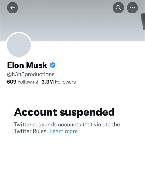 Ethan Klein's Twitter account h3h3productions has been permanently