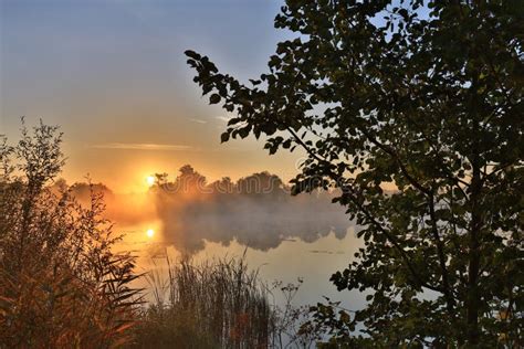 Early Morning, Sunrise Over The Lake Stock Photo - Image of reflection ...