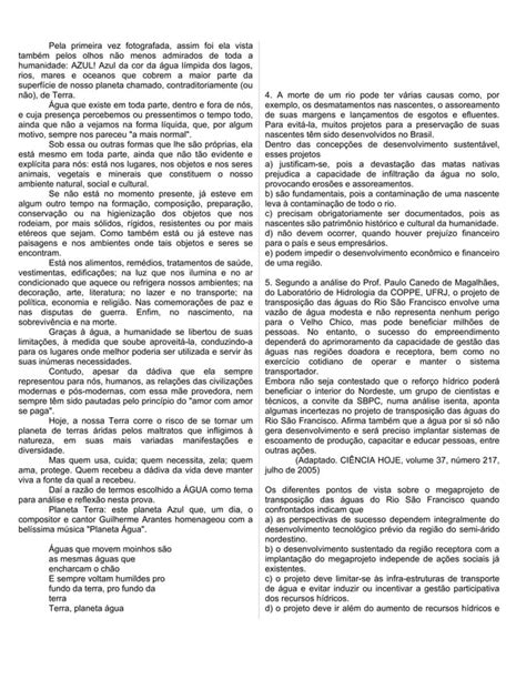 Atividade Sobre Hidrografia PDF