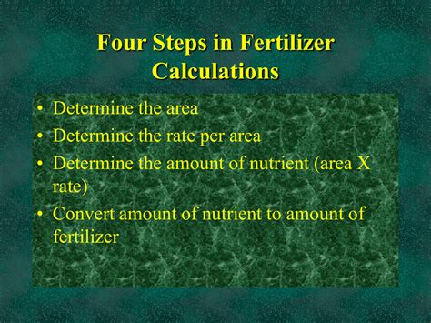 Four Steps In Fertilizer Calculations