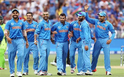 Happy Indian Cricket Team On The Ground Nice Cricket In India