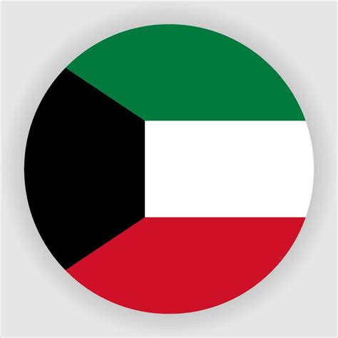 Kuwait Flat Rounded National Flag Icon Vector Vector Art At