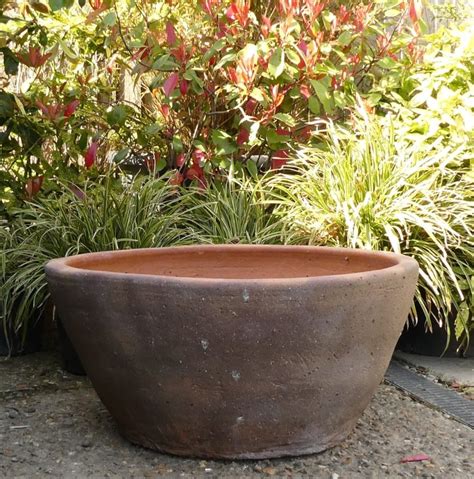 Large Oldstone Round Low Garden Pots Pots To Inspire