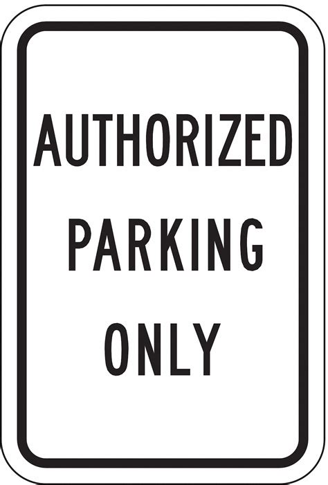 In X In Nominal Sign Size Aluminum Parking Sign Plx Rp