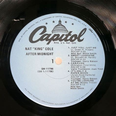 Yahoo オークション 米 NAT KING COLE AFTER MIDNIGHT CAPITOL SM117