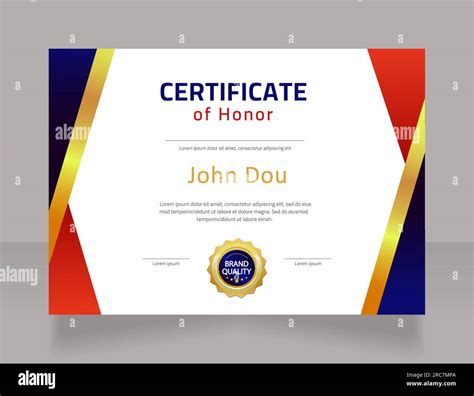 Honour Certificate For Winning Championship Design Template Stock Vector Image And Art Alamy