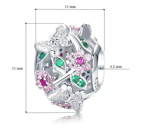 Charms Do Pandora Charms Wiosenne Kwiaty I Motyle Moda Trusky