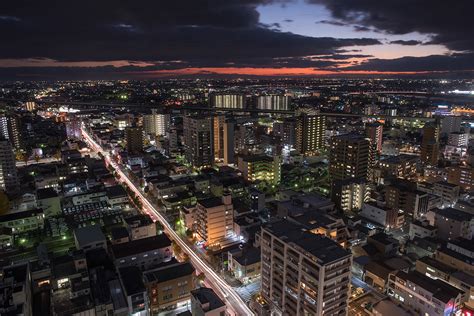 久留米市役所 展望ロビーの夜景 福岡県久留米市 こよなく夜景を愛する人へ