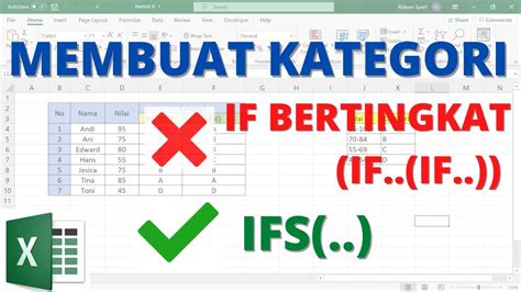 Membuat Kategori Dengan IF Bertingkat Dan IFS Tutorial Excel YouTube