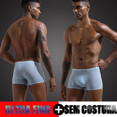 Cueca Masculina boxer Respirável Fina sexy Transparente Shopee Brasil