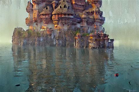 Castle Under The Water Character Design Painting By Stable