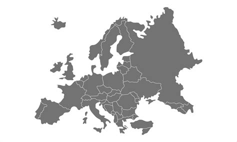 Grey europe map 11097365 Vector Art at Vecteezy