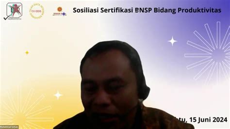 Sosialisasi Sertifikasi Bnsp Bidang Produktivitas Youtube