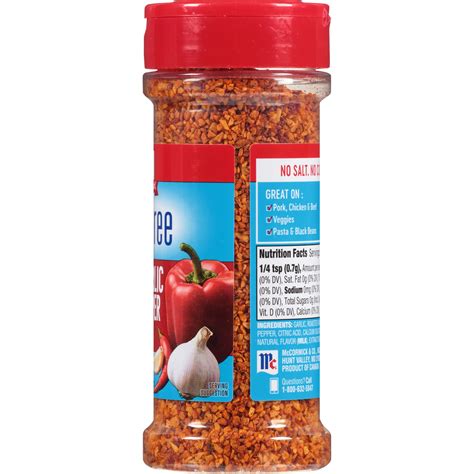 Mccormick Salt Free Roasted Garlic And Bell Pepper Seasoning 434 Oz