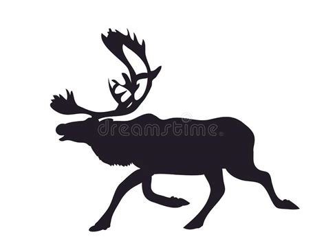 Silhouette Du Cerf Commun Qui Fonctionne Vecteur Illustration De