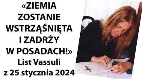 ZIEMIA ZADRŻY KARA JEST NIEUCHRONNA List Vassuli z 25 stycznia 2024