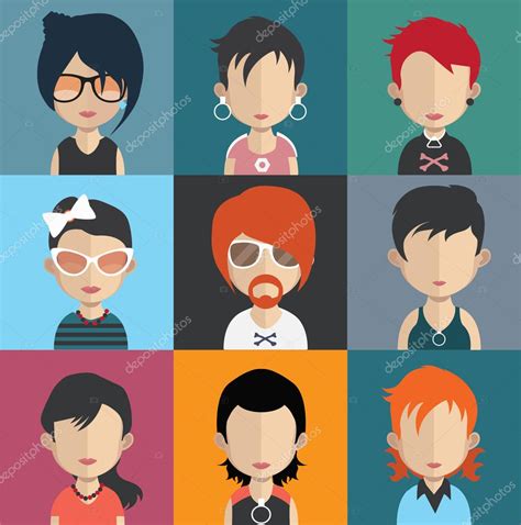 Set Of People Avatar Icons Stock Vector Image By Sky Designs