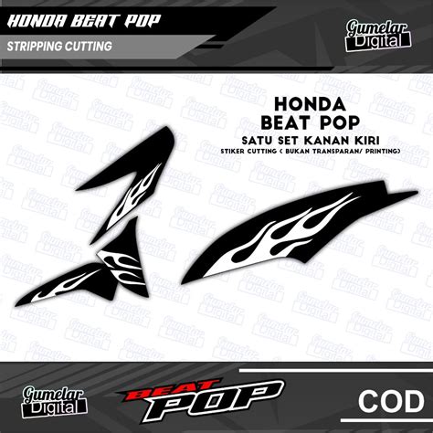 Jual Cutting Stiker Striping Honda Beat Pop Design Api Hot Wheels