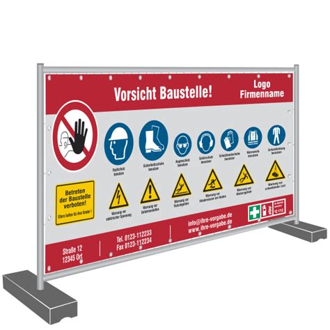 Sicherheit Banner auf der Baustelle für mehr Baustellensicherheit