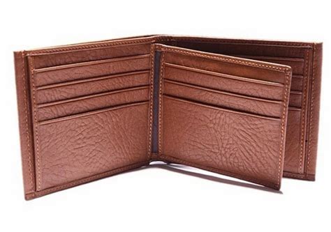 Male Bi Fold High Quality PU Leather Gents Leather Wallet Brown Card