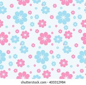 Pastel Flower Seamless Pattern On Gingham Stock Vector Royalty Free