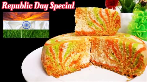 Tricolour Marble Cake In Pressure Cooker Republic Day Special Tiranga