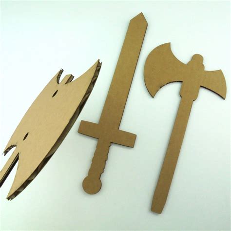 Cardboard Toys Kids At Play Cardboard Sword Axe Decorate Etsy