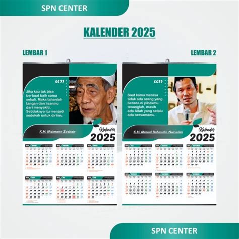 Jual Kalender Lengkap Masehi Hijriyah Jawa Gus Baha Mbah Moen