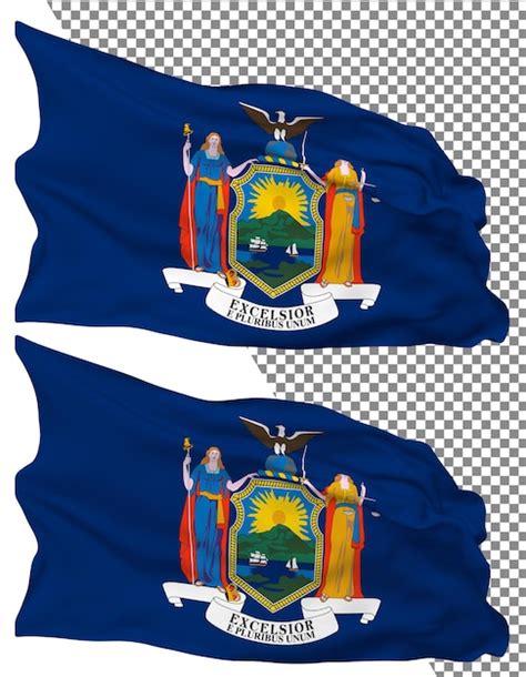 Premium Psd State Of New York Flag Waves Isolated In Plain Bump