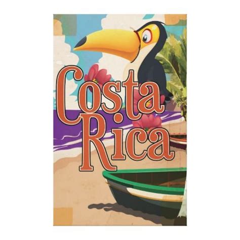 Costa Rica Vintage Travel Poster Canvas Print Zazzle Travel Posters