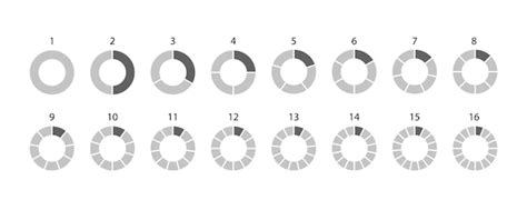 Premium Vector | Circular structure grey colors graph piechart with segments slices pie diagram ...