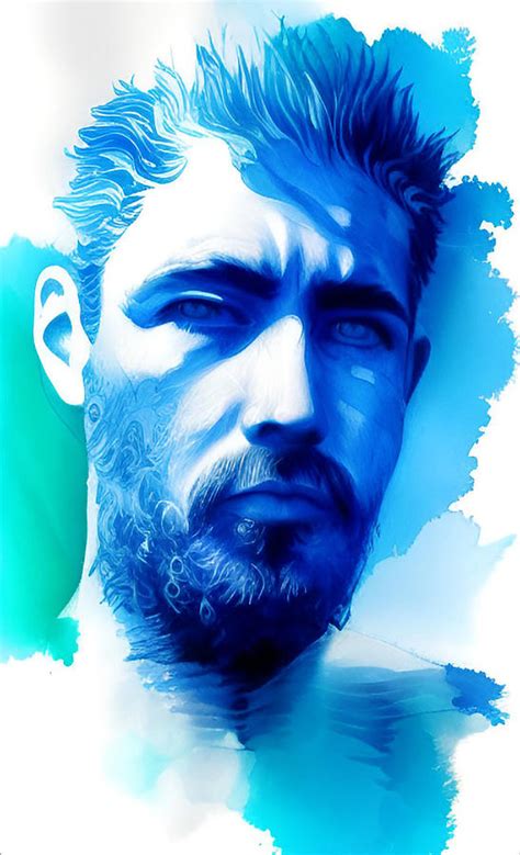 Watercolor Portrait Digital Art By Barroa Artworks Pixels