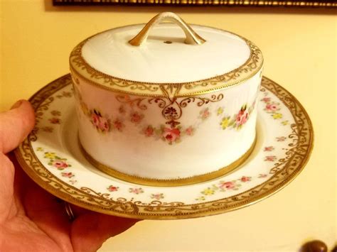 Antique Hand Painted Nippon China Covered Butter Or Cheese Etsy