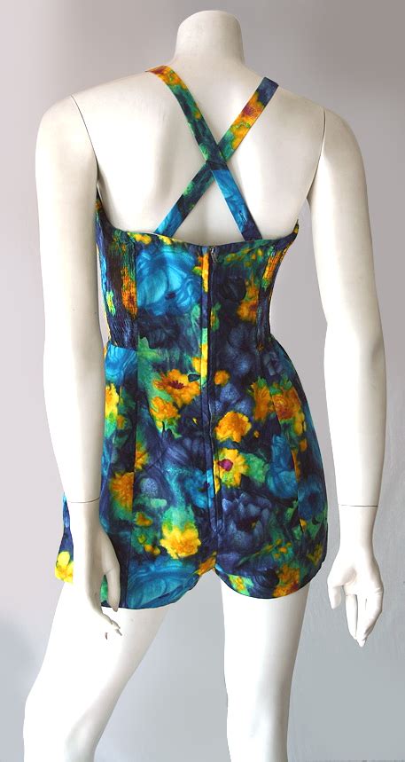 1950s Cotton Playsuit Or Swimsuit Vintage Clothing Genuine Vintage