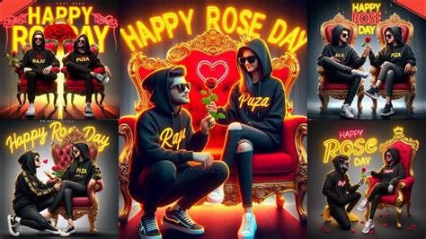 Happy Rose Day Video Editing Rose Day Couple T Shirt Name Photo Editing Ai Photo Editing