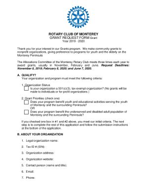 Fillable Online Rotary Club Of Monterey Grant Request Form Dacdb